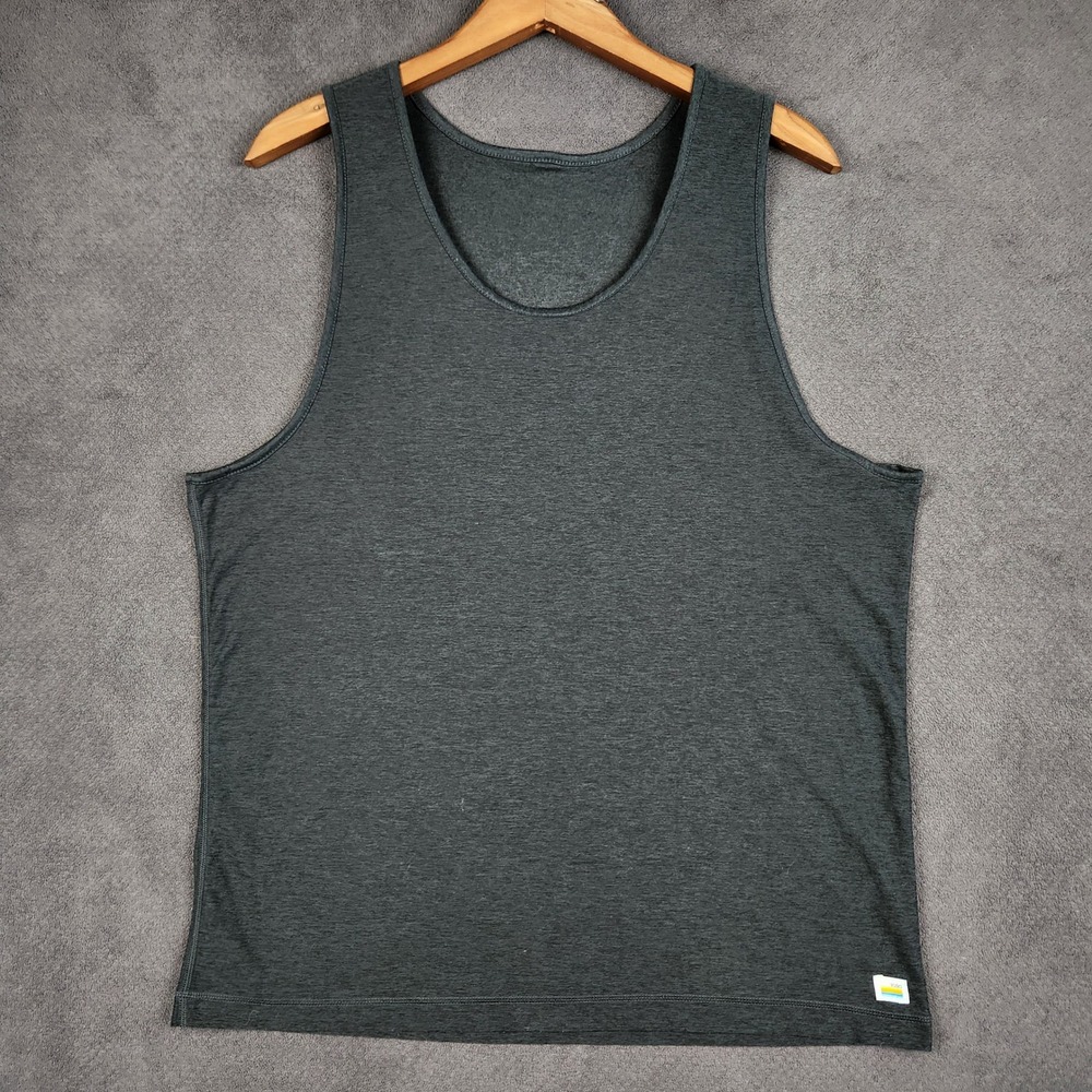 Vuori Strato Tech Tank Mens Large Charcoal Gray Heather Performance Sleeveless